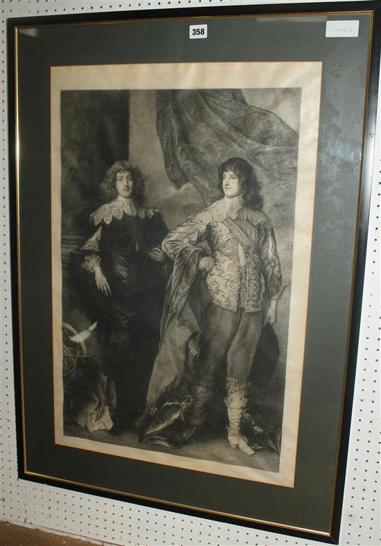 Framed signed engraving